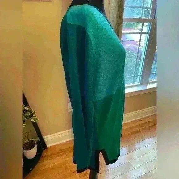 Diane Von Furstenberg Silk Assets Vneck Colorblock Sweater Womens Sz M 100% Silk - Picture 2 of 13